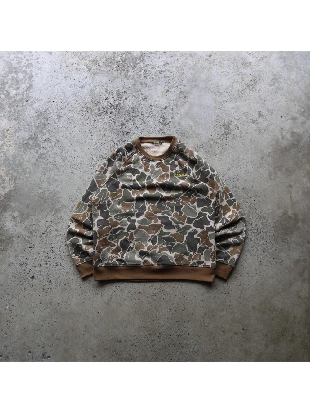 Cabela’s Camo Crewneck Sweatshirt Men’s XL Duck Camo Fleece Hunting Pullover